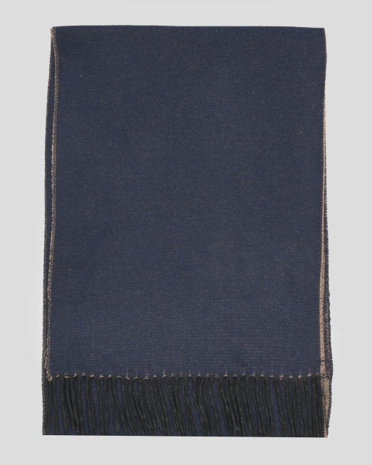 'ШАЛ В ТЪМНОСИН И КАФЯВ МЕЛАНЖ С ДВЕ ЛИЦА