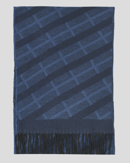 'ДВУЦВЕТЕН ШАЛ МЕЛАНЖ С ДИАГОНАЛЕН ДЕСЕН