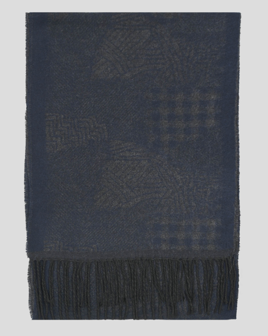 'МЕК ТЪМНОСИН ШАЛ С ФИГУРАЛЕН ДЕСЕН В СИВО