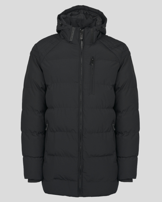 'ЧЕРНО ОБЕМНО ЯКЕ ТИП ПАРКА С ПОДВИЖНА КАЧУЛКА И ТЕРМОИНДИКАТОР