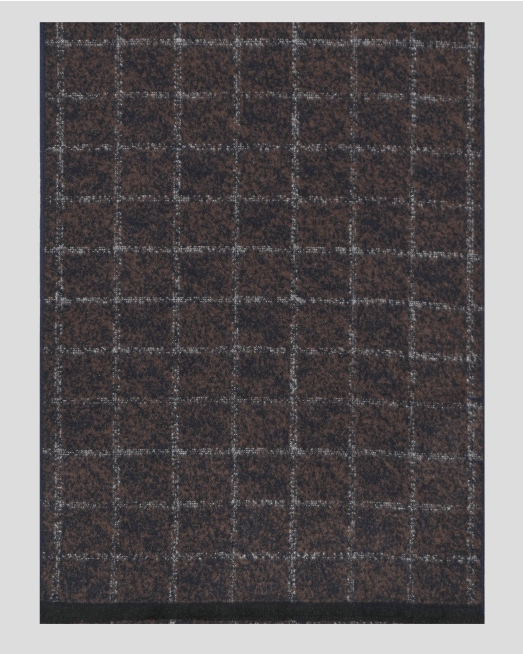 'МЕК ШАЛ ОТ 100% КОПРИНА НА КВАДРАТИ В КАФЯВ МЕЛАНЖ