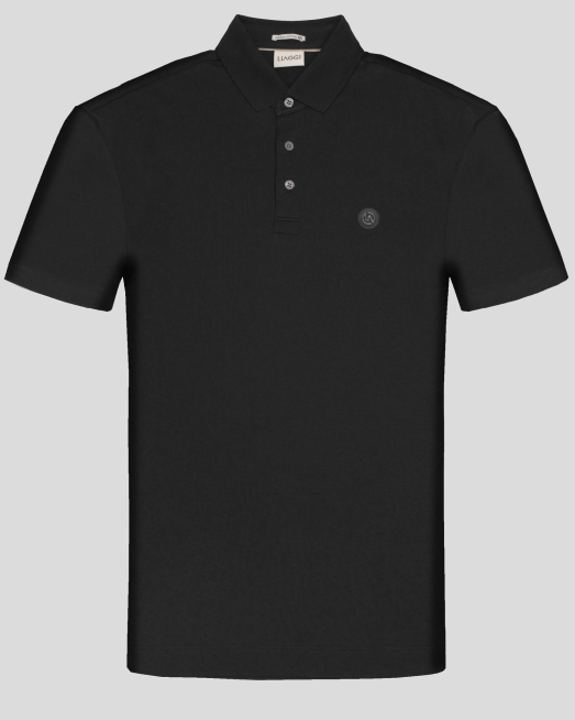 'ЧЕРНА ТЕНИСКА С ПОЛО ЯКА ОТ SUPIMA ПАМУК