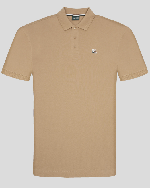 'ПАМУЧНА ТЕНИСКА ОТ СТРУКТУРНО ТРИКО В ЦВЯТ КАМЕЛ