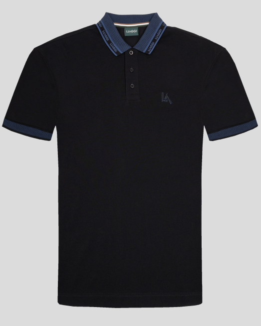 'ЧЕРНА ТЕНИСКА ОТ 100% ПАМУК С ЛОГО ПРИНТ НА ЯКА