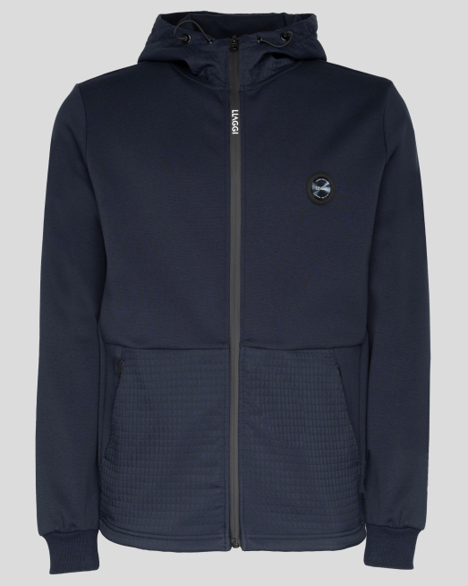 'ТЪМНОСИН СУИТШЪРТ С РЕЛЕФНА ГАРНИТУРА И ГУМИРАН БАДЖ