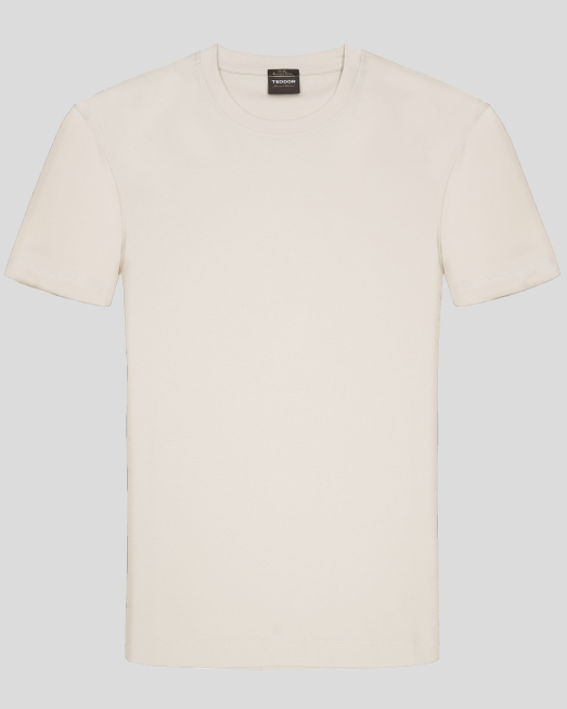 'БЕЖОВА ТЕНИСКА ОТ МЕРСЕРИЗИРАН ПАМУК С ЛОГО ПРИНТ