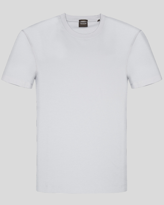 'ТЕНИСКА С ЛОГО ПРИНТ ОТ МЕРСЕРИЗИРАН ПАМУК В СВЕТЛОСИВ ЦВЯТ