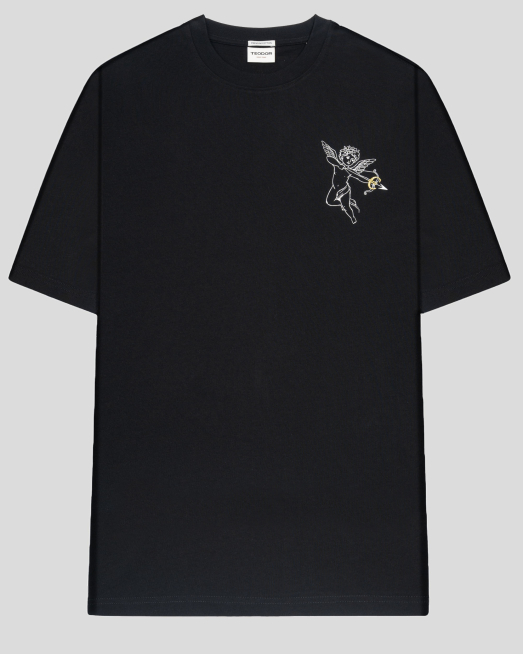 'ЧЕРНА ОВЪРСАЙЗ ТЕНИСКА С КОНТРАСТЕН ПРИНТ ОТ SUPIMA ПАМУК