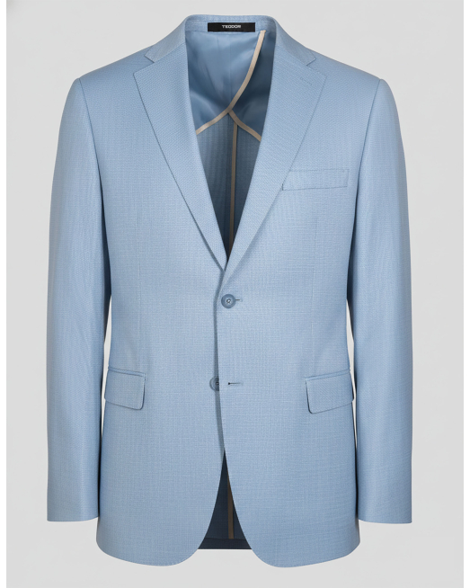 'КЛАСИЧЕСКО САКО В СВЕТЛОСИН МЕЛАНЖ ВТАЛЕН СИЛУЕТ /ЧАСТ ОТ КОСТЮМ/