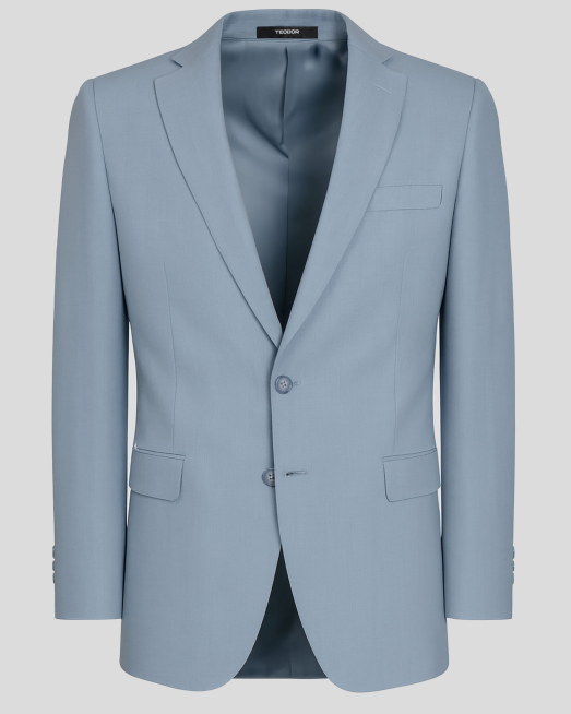 'СТРУКТУРНО САКО В ЛЕДЕНО СИН ЦВЯТ  СИЛНО ВТАЛЕН СИЛУЕТ/ЧАСТ ОТ КОСТЮМ/