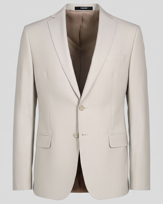 'БЕЖОВО КЛАСИЧЕСКО САКО МЕЛАНЖ СИЛНО ВТАЛЕН СИЛУЕТ /ЧАСТ ОТ КОСТЮМ/