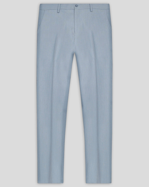 'СИЛНО ВТАЛЕН ПАНТАЛОН В ЛЕДЕНО СИН МЕЛАНЖ /ЧАСТ ОТ КОСТЮМ/