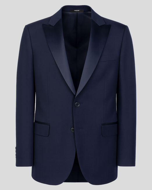 'ЦЕРЕМОНИАЛНО СТРУКТУРНО САКО В ТЪМНОСИН ЦВЯТ /ЧАСТ ОТ КОСТЮМ/