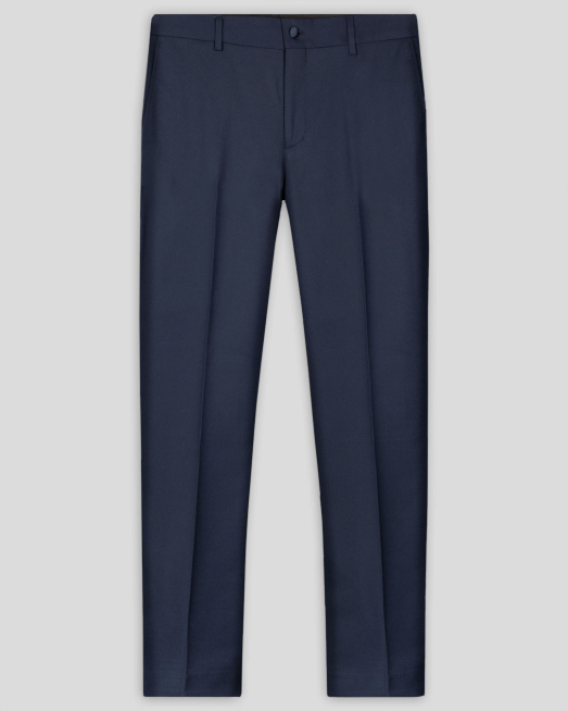 'ТЪМНОСИН СТРУКТУРЕН ПАНТАЛОН ВТАЛЕН СИЛУЕТ /ЧАСТ ОТ КОСТЮМ/