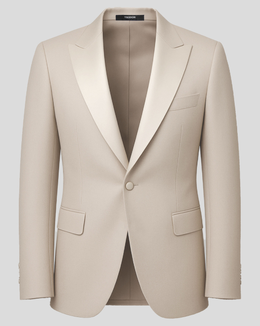 'БЕЖОВО ЦЕРЕМОНИАЛНО САКО ВТАЛЕН СИЛУЕТ /ЧАСТ ОТ КОСТЮМ/