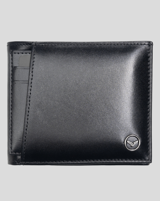 'ЧЕРЕН ПОРТФЕЙЛ ОТ 100% ЕСТЕСТВЕНА КОЖА С ВЪНШЕН ВИЗИТНИК