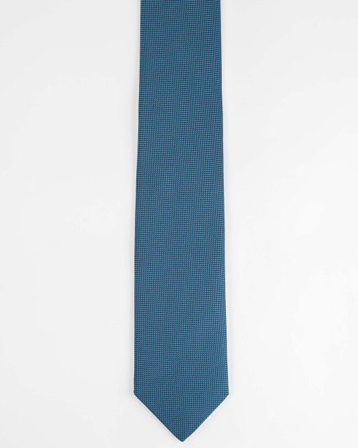 'ВРАТОВРЪЗКА В ЦВЯТ ПЕТРОЛ НА СИТНИ КВАДРАТИ