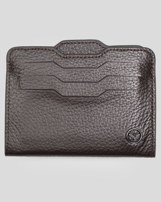 'ТЪМНОКАФЯВ ВИЗИТНИК ОТ ЕСТЕСТВЕНА КОЖА ШАГРЕН