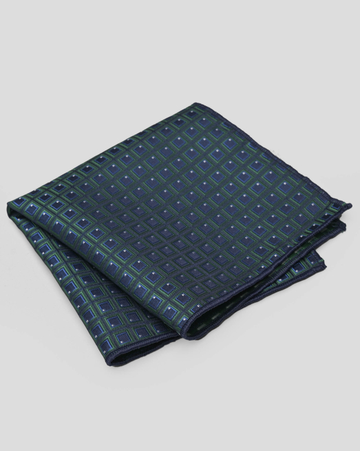 'СТРУКТУРНА КЪРПИЧКА ЗА САКО НА КВАДРАТИ В ЗЕЛЕНО И ТЪМНОСИНЬО