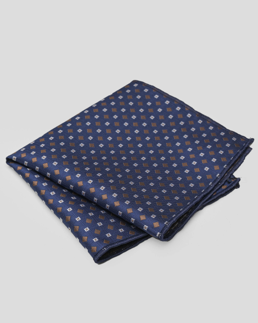 'ТЪМНОСИНЯ СТРУКТУРНА КЪРПИЧКА ЗА САКО С КОНТРАСТЕН ФИГУРАЛЕН ДЕСЕН