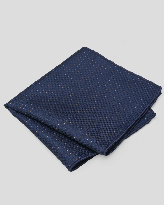 'ТЪМНОСИНЯ СТРУКТУРНА КЪРПИЧКА ЗА САКО С ФИГУРАЛЕН ДЕСЕН НА ТОЧКИ