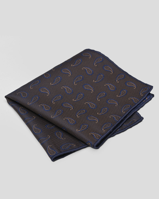 'КЪРПИЧКА ЗА САКО В КАФЯВ И ТЪМНОСИН МЕЛАНЖ С ДЕСЕН НА КАПЧИЦИ