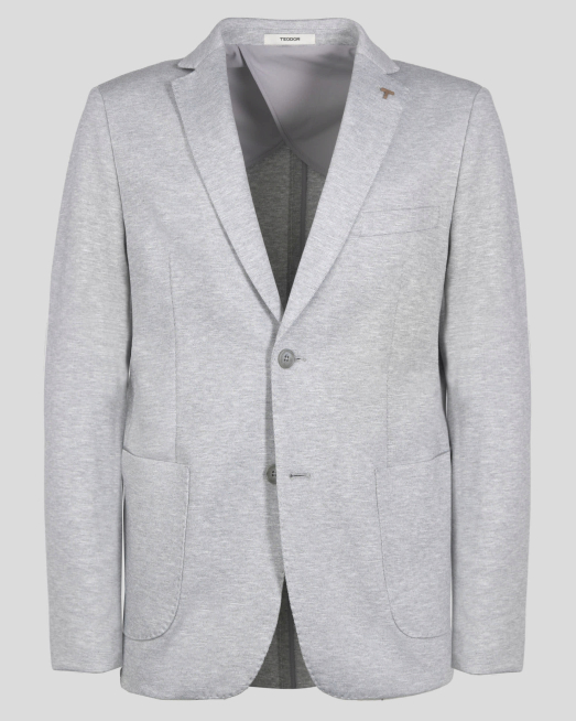 'САКО ОТ ПАМУК С ЕЛАСТАН В СВЕТЛОСИВ МЕЛАНЖ ВТАЛЕН СИЛУЕТ