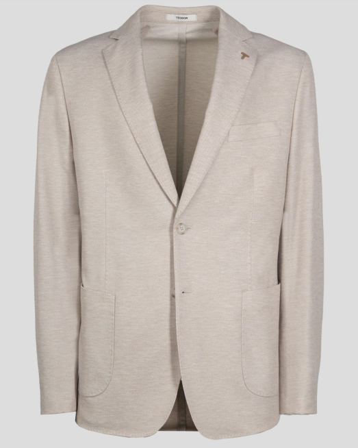 'БЕЖОВО САКО МЕЛАНЖ В СИТНА СТРУКТУРА ВТАЛЕН СИЛУЕТ