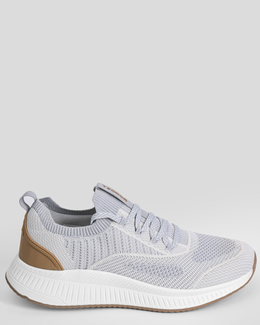 'ДВУЦВЕТНИ ПЛЕТЕНИ СПОРТНИ ОБУВКИ В СВЕТЛОСИВ ЦВЯТ