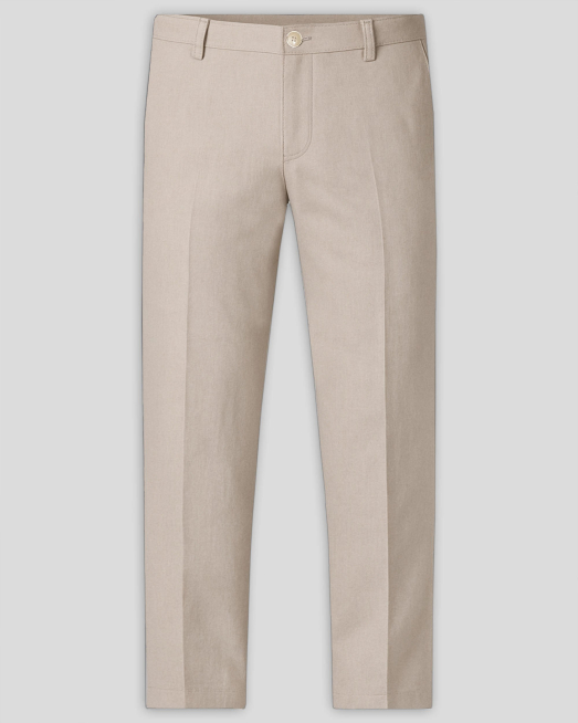 'БЕЖОВ ПАНТАЛОН ОТ ПАМУК И ЛЕН СВОБОДЕН СИЛУЕТ /ЧАСТ ОТ КОСТЮМ/