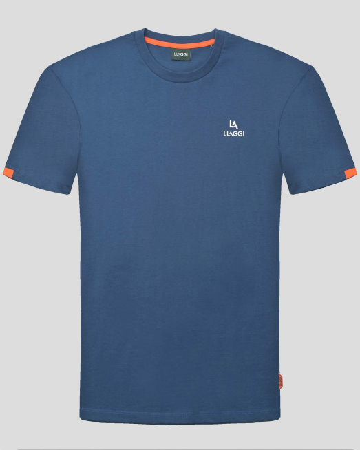 'ТЕНИСКА ОТ 100% ПАМУК С РЕФЛЕКТЕН ПРИНТ В ДЕНИМ СИН ЦВЯТ