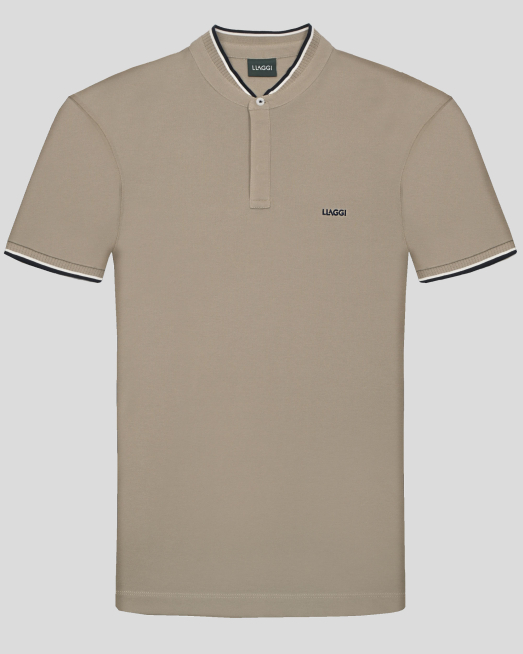 'БЕЖОВА ТЕНИСКА ОТ 100% ПАМУК С ПОПСКА ЯКА И БРОДЕРИЯ ЛОГО