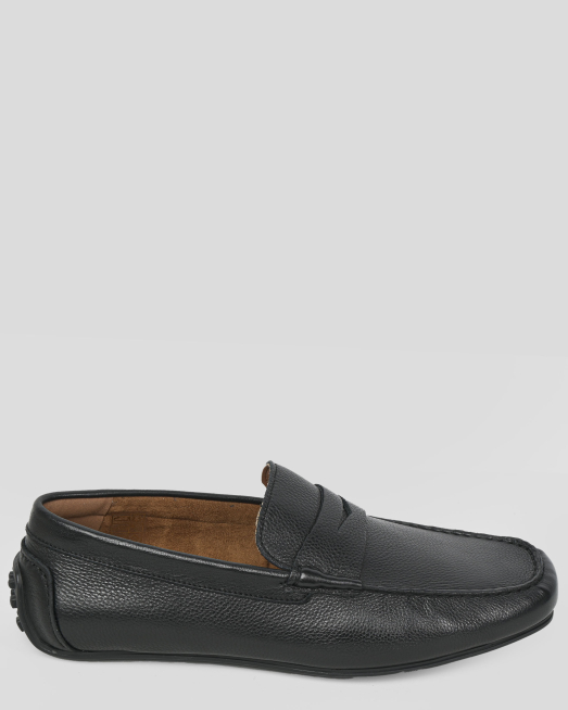 'ЧЕРНИ МОКАСИНИ ОТ ЕСТЕСТВЕНА ШАГРЕНИРАНА КОЖА