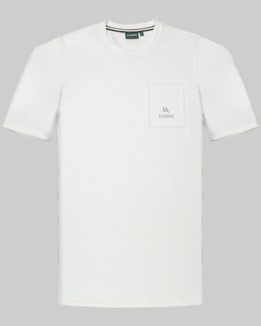 'БЯЛА ТЕНИСКА ОТ ВИСКОЗА С ЕЛАСТАН И СВЕТЛООТРАЗИТЕЛЕН ПРИНТ 