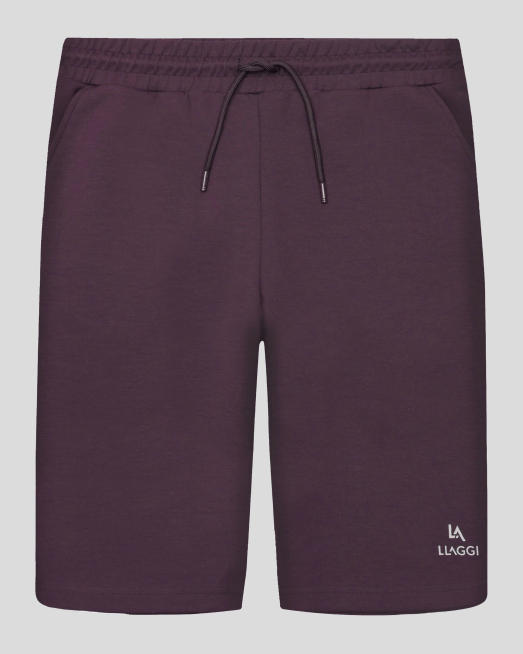 'СПОРТНИ БЕРМУДИ В ЦВЯТ БОРДО С РЕЛЕФЕН ЕЛЕМЕНТ НА ЗАДЕН ДЖОБ