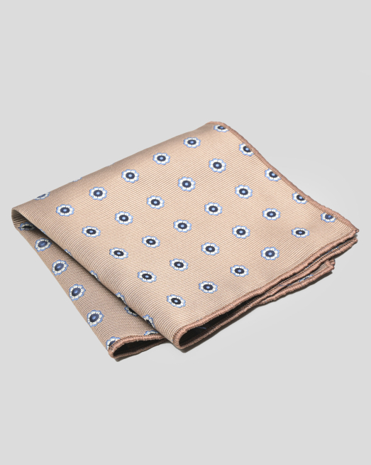 'КАФЯВА СТРУКТУРНА КЪРПИЧКА ЗА САКО С КОНТРАСТНИ ЦВЕТЯ