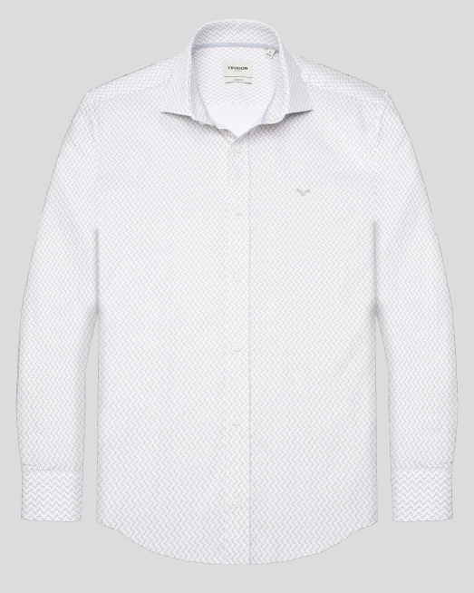 'БЯЛА РИЗА ОТ 100% ПАМУК С КОНТРАСТЕН ПРИНТ