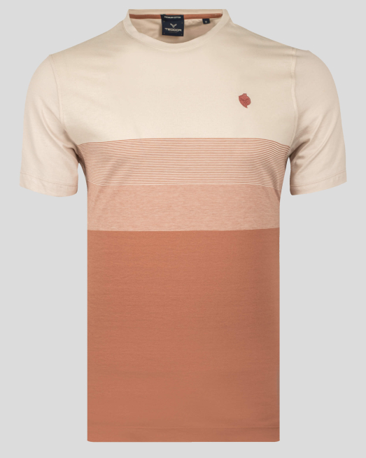 'ДВУЦВЕТНА ТЕНИСКА РИНГЕЛ ПАНО В БЕЖОВО И ПЕРЛЕНО РОЗОВО