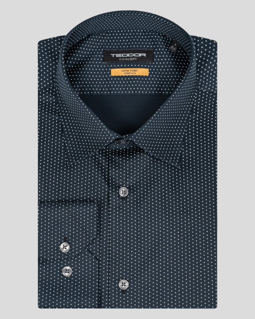 'ЧЕРНА РИЗА ОТ САТЕНИРАН ПАМУК В СИТЕН ПРИНТ