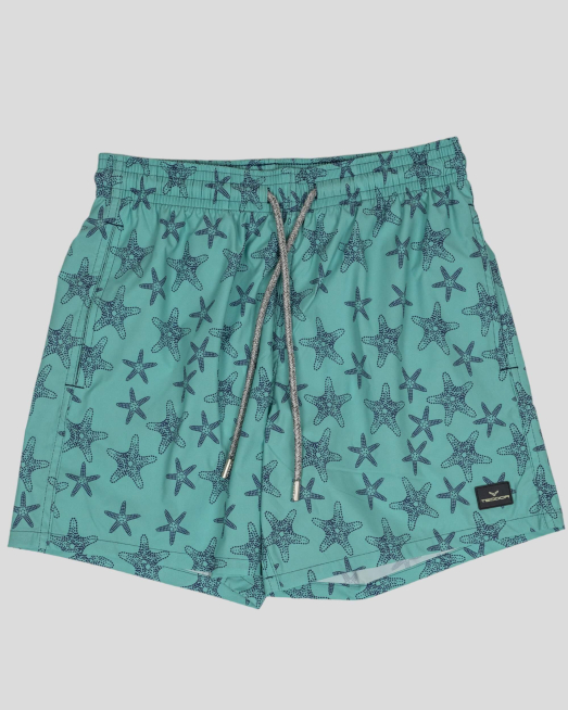 ' БАНСКИ С ПРИНТ МОРСКА ЗВЕЗДА И ЛОГО ЕМБЛЕМА  В ЦВЯТ МИНТ