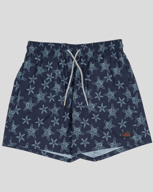 'ТЪМНО СИН БАНСКИ С ДИГИТАЛЕН ПРИНТ И КОНТРАСТНА ЕМБЛЕМА