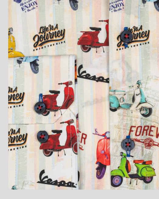 'ПАМУЧНА РИЗА С АРТ ПРИНТ ВТАЛЕН СИЛУЕТ