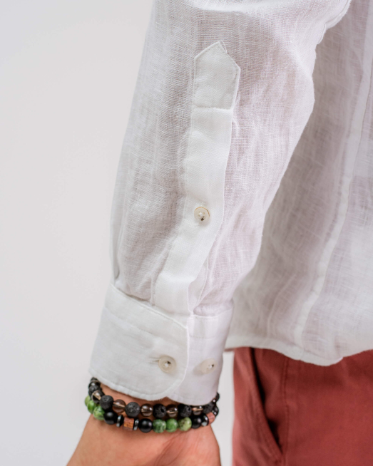 'БЯЛА ВТАЛЕНА ЛЕНЕНА РИЗА С ДЖОБ