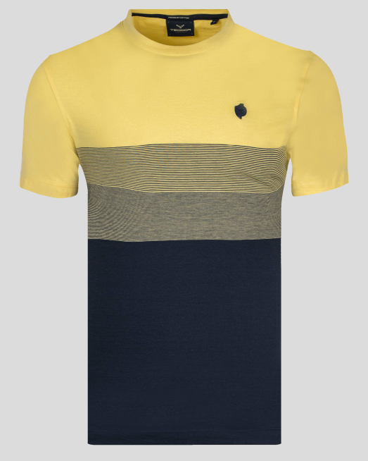 'ТЕНИСКА БИЕ РИНГЕЛ ПАНО В ЖЪЛТО И ТЪМНО СИНЬО