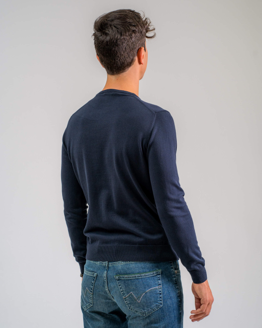 'ТЪМНО СИН ПАМУЧЕН ПУЛОВЕР