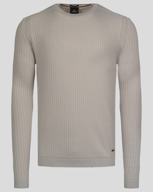 'ПУЛОВЕР С ОБЛО ДЕКОЛТЕ  ОТ PREMIUM ПАМУК В ЕКРЮ