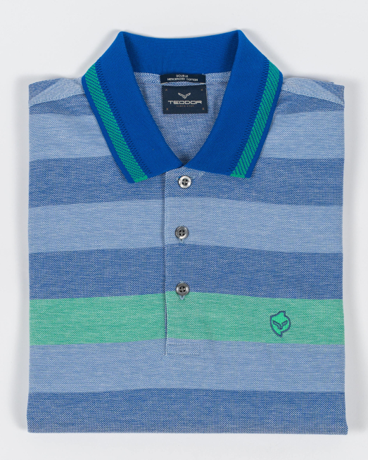 'ДВОЙНО МЕРСЕРИЗИРАНА ТРИЦВЕТНА ТЕНИСКА В ЕДРО РАЙЕ