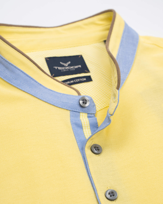 'ЖЪЛТА ТЕНИСКА С ГАРНИТУРА ВЕЛУР И ЛОГО