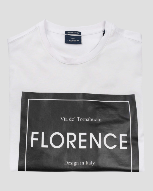 'БЯЛА ТЕНИСКА С КОНТРАСТЕН ПРИНТ FLORENCE