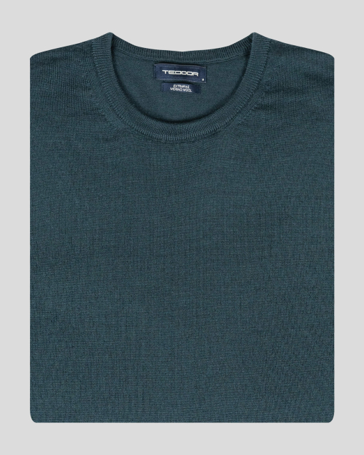 'ЗЕЛЕН ПУЛОВЕР ОТ ВЪЛНА МЕРИНО 